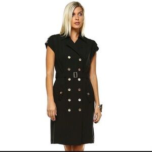 Elegant Black Belted Dress